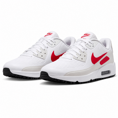 Nike Air Max 90 G Golf Shoes - White/Fire Red/Photon - thumbnail image 4