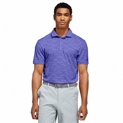 adidas Ultimate Jacquard Golf Polo Shirt - Dual Indigo - thumbnail image 2