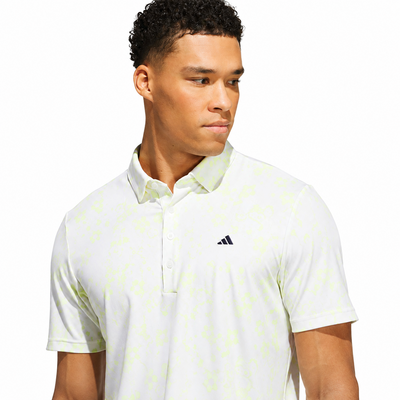 adidas Ultimate BTTR Print Golf Polo Shirt - Frozen Lemon - thumbnail image 5