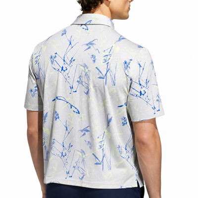 adidas Ultimate Mesh Print Golf Polo Shirt - Frozen Lemon - thumbnail image 6