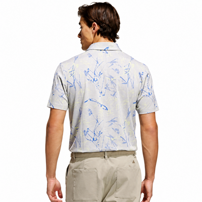 adidas Ultimate Mesh Print Golf Polo Shirt - Frozen Lemon - thumbnail image 3
