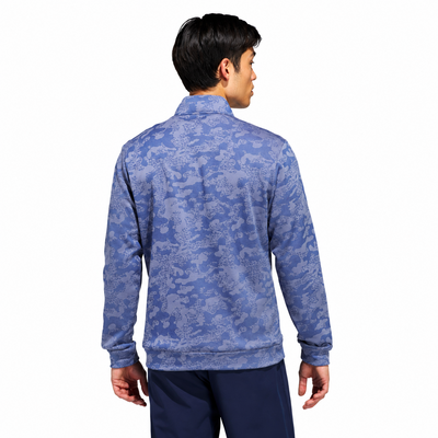 adidas Ultimate DWR 1/4 Zip Golf Sweater - Dual Indigo/Frozen Lemon - thumbnail image 3