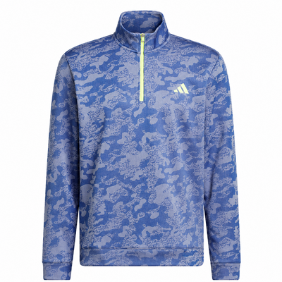 adidas Ultimate DWR 1/4 Zip Golf Sweater - Dual Indigo/Frozen Lemon