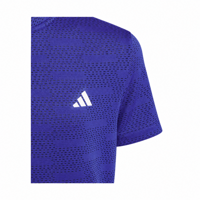 adidas Jacquard Junior Golf Polo Shirt - Dual Indigo - thumbnail image 4