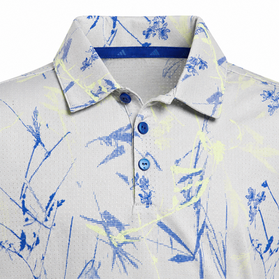 adidas CLIMACOOL Script Print Junior Golf Polo Shirt - Frozen Lemon - thumbnail image 3