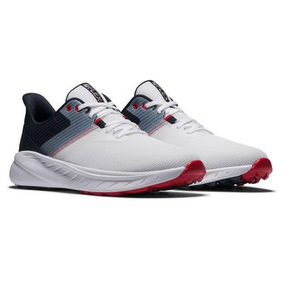 FootJoy Flex Golf Shoes - White/Navy/Red - thumbnail image 4