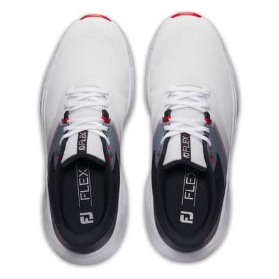 FootJoy Flex Golf Shoes - White/Navy/Red - thumbnail image 6