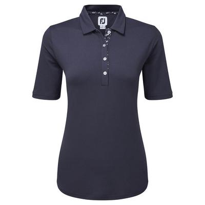 FootJoy Ladies Half-Sleeve Solid Pique Polo - Navy - thumbnail image 1