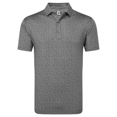 FootJoy Painted Floral Lisle Golf Polo - Gravel - thumbnail image 1