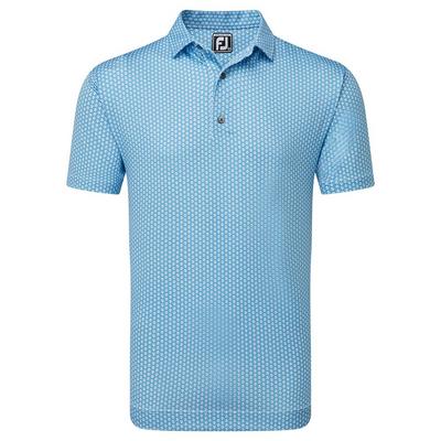 FootJoy Scallop Shell Foulard Lisle Golf Polo - Blue Sky - thumbnail image 1