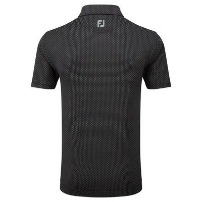 FootJoy Stretch Lisle Dot Print Golf Polo - Black - thumbnail image 2