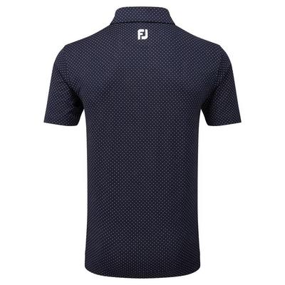 FootJoy Stretch Lisle Dot Print Golf Polo - Navy - thumbnail image 2