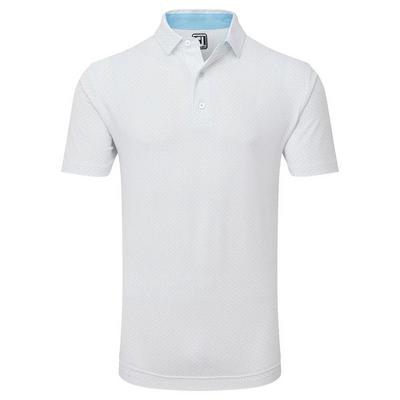 FootJoy Stretch Lisle Dot Print Golf Polo - White - thumbnail image 1