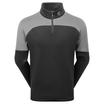 FootJoy ThermoSeries Jacquard Golf Midlayer - Black/Charcoal - thumbnail image 1