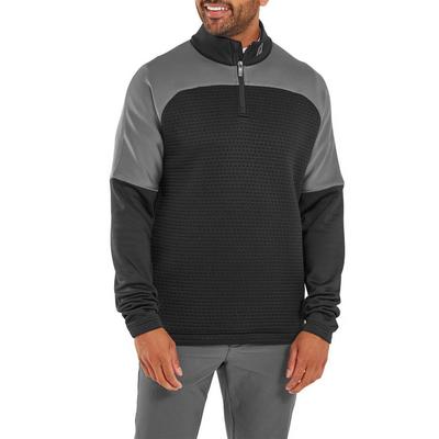 FootJoy ThermoSeries Jacquard Golf Midlayer - Black/Charcoal - thumbnail image 3