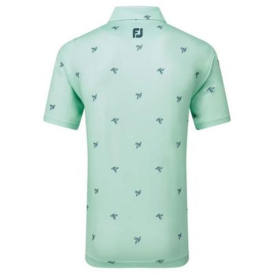 FootJoy Thistle Print Lisle Golf Polo - Sea Glass - thumbnail image 2