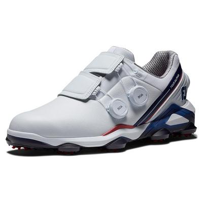 FootJoy Tour Alpha 2.0 Triple BOA Golf Shoes - White/Navy/Red - thumbnail image 7