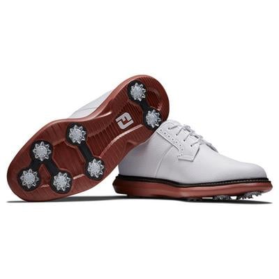 FootJoy Traditions Golf Shoe - White/White/Brick - thumbnail image 5