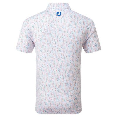 Footjoy Glass Print Lisle Golf Polo Shirt - White - thumbnail image 2