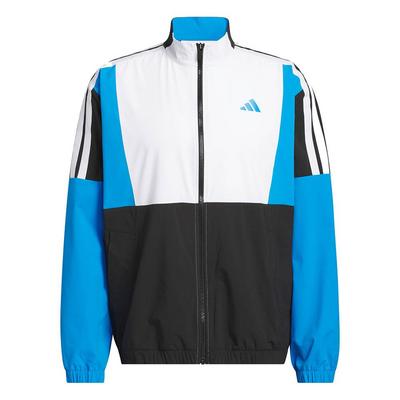 adidas Beyond the Course Windbreaker Golf Jacket - Black/White/Blue