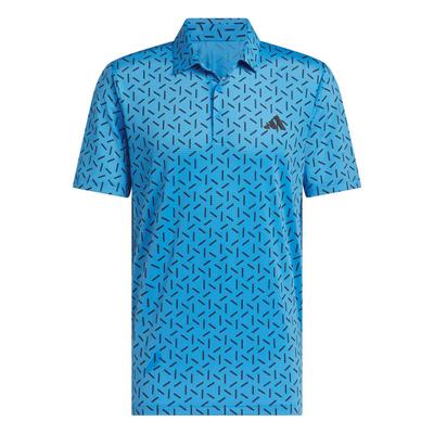 adidas Ultimate365 Mesh Print Climacool Golf Polo Shirt - Lucid Ray Blue