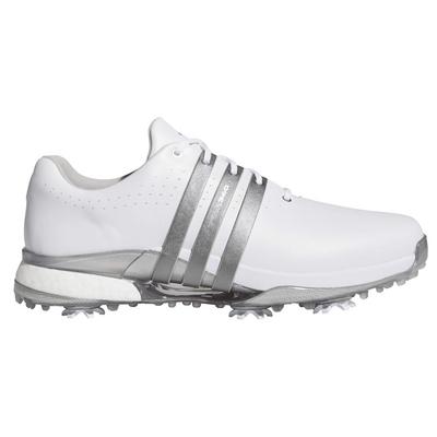 adidas Tour360 Boost Golf Shoes - White/Iron Metallic/Silver