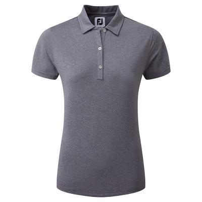 FootJoy Ladies Heather Self-Collar Lisle Golf Polo Shirt - Navy - thumbnail image 1