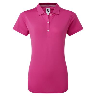 FootJoy Ladies Stretch Pique Solid Golf Polo Shirt - Hot Pink - thumbnail image 1