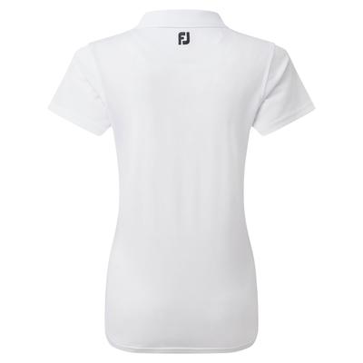 FootJoy Ladies Stretch Pique Solid Golf Polo Shirt - White - thumbnail image 2