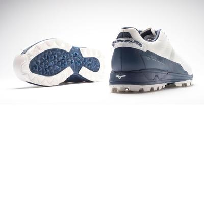 Mizuno MZU EN Golf Shoes - White/Navy - thumbnail image 3