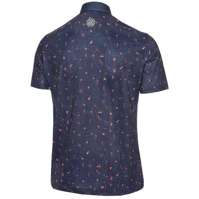 Galvin Green Miro VENTIL8 Plus Golf Polo Shirt - Navy/Orange - thumbnail image 2