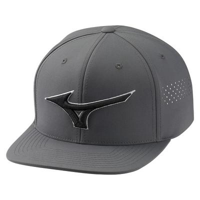 Mizuno Tour Flat Snapback Golf Cap - Charcoal