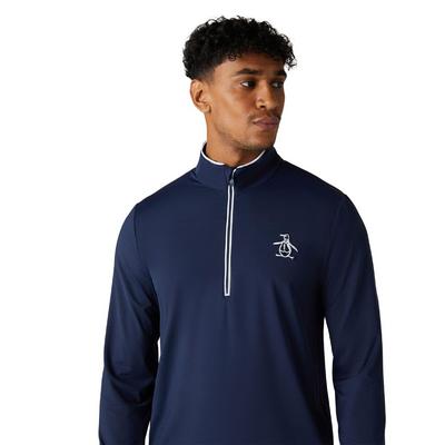 Original Penguin Performance Earl 1/4 Zip Golf Sweater - Black Iris - thumbnail image 3