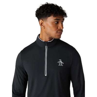 Original Penguin Performance Earl 1/4 Zip Golf Sweater - Caviar - thumbnail image 3