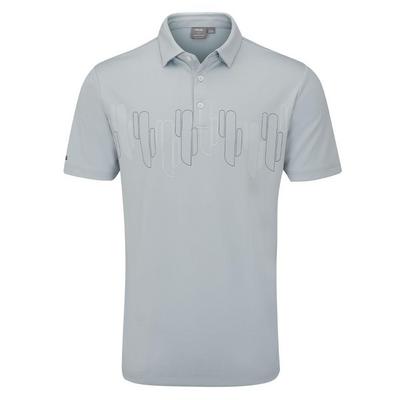 Ping Arizona Cactus Print Golf Polo Shirt - Pearl Grey - thumbnail image 1