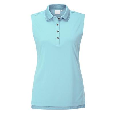 Ping Ladies Solene Sleeveless Golf Polo - Sky Blue - thumbnail image 1