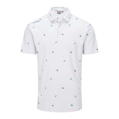 Ping Two Tone Golf Polo Shirt - White Aquarius