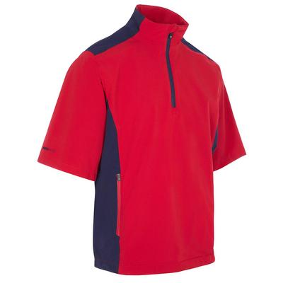 ProQuip Aqualite Half Sleeve Waterproof Golf Jacket - Red/Navy - thumbnail image 1