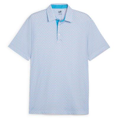 Puma MATTR Palm Deco Polo - Aqua Blue/Garnet Rose - thumbnail image 1