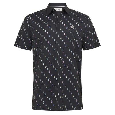 Original Penguin Swinging Pete Novelty Print Golf Polo Shirt - Caviar - thumbnail image 1