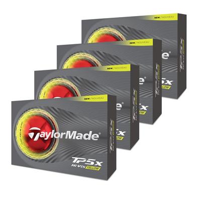 TaylorMade TP5x Golf Balls - Yellow Unisex Yellow 4 For 3