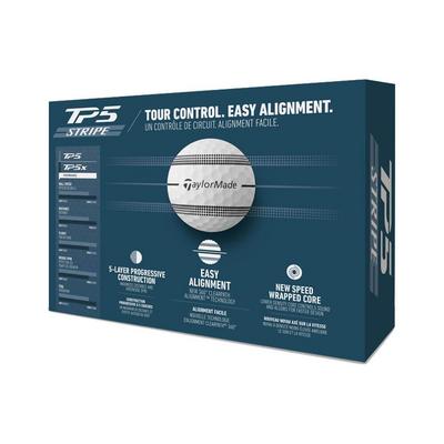 TaylorMade TP5 Stripe Golf Balls - White - thumbnail image 2