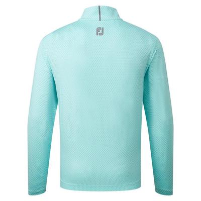 Footjoy Tonal Print Knit Chill Out Golf Sweater - Aqua Surf - thumbnail image 2