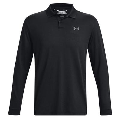 Under Armour UA Performance 3.0 Long Sleeve Golf Polo - Black - thumbnail image 1