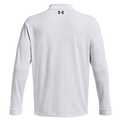 Under Armour UA Performance 3.0 Long Sleeve Golf Polo - White - thumbnail image 2