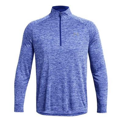 Under Armour Tech 2.0 Half Zip Long Sleeve Golf Top - Royal - thumbnail image 1