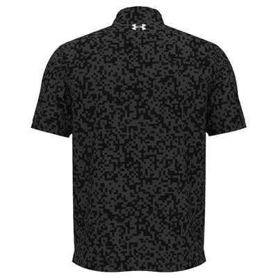 Under Armour Tee To Green Printed Golf Polo Shirt - Black/Castlerock/White - thumbnail image 2