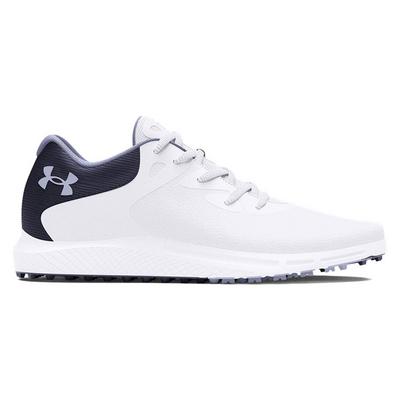 Under Armour Womens UA Charged Breathe 2 Spikeless Golf Shoes - White/Navy - thumbnail image 1