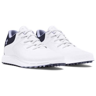 Under Armour Womens UA Charged Breathe 2 Spikeless Golf Shoes - White/Navy - thumbnail image 4