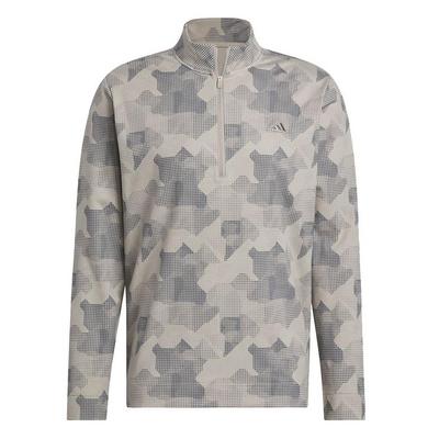 adidas Go-To Print Mens 1/4 Zip Top - Putty/Beige